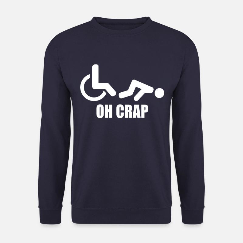 Rollstuhl Rollstuhlfahrer Behinderung Humor - Unisex Pullover - Navy