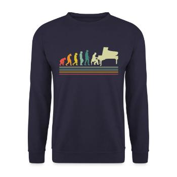 Piano Klavier Pianiste Instrument - Sweat-shirt Unisexe - marine - Devant - Alina (178cm) & Michal (187cm)