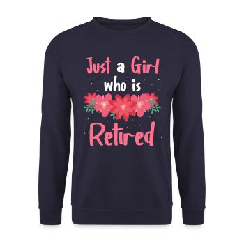 Rentner Ruhestand Rente Pensionierung - Unisex Pullover - Navy - Vorne - Alina (178cm) & Michal (187cm)