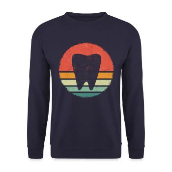Zahnarzt Zahnarzthelferin Zähne - Unisex Pullover - Navy - Vorne - Alina (178cm) & Michal (187cm)
