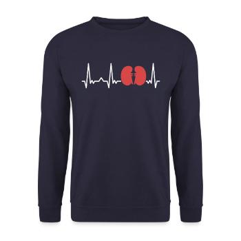 Kidney DonorKidney Transplant Kidney Organ Org - Unisex Sweatshirt - navy - Front - Alina (178cm) & Michal (187cm)