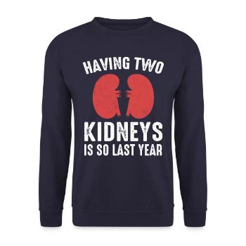 Kidney DonorKidney Transplant Kidney Organ Org - Unisex Sweatshirt - navy - Front - Alina (178cm) & Michal (187cm)