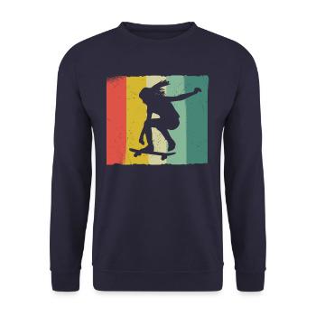 Skateboarding Skater Skateboard Skateboarder - Unisex Sweatshirt - navy - Front - Alina (178cm) & Michal (187cm)