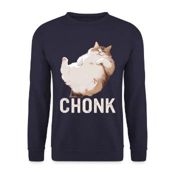 Chat, Amoureux Des Chats, Propriétaire De Chat, Chaton - Sweat-shirt Unisexe - marine - Devant - Alina (178cm) & Michal (187cm)