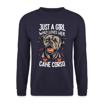 Cane Corso Hund - Unisex Pullover - Navy - Vorne - Alina (178cm) & Michal (187cm)