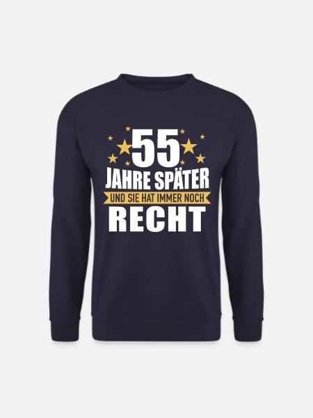 55 Hochzeitstag Jahrestag Ehemann Ehefrau - Unisex Pullover - Navy