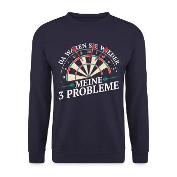 Dart Darts Dartspieler Dartsport - Unisex Pullover - Navy - Vorne - Alina (178cm) & Michal (187cm)