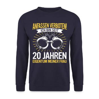 20 Hochzeitstag Jahrestag Ehemann Ehefrau - Unisex Pullover - Navy - Vorne - Alina (178cm) & Michal (187cm)