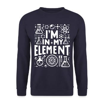 Chemiker Chemie Wissenschaft Atom Molecule - Unisex Pullover - Navy - Vorne - Alina (178cm) & Michal (187cm)