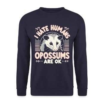 Opossum Possum Animal - Unisex Sweatshirt - navy - Front - Alina (178cm) & Michal (187cm)