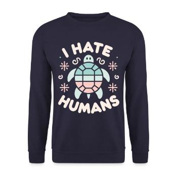 Turtle Sea Turtle Turtle Animal - Unisex Sweatshirt - navy - Front - Alina (178cm) & Michal (187cm)