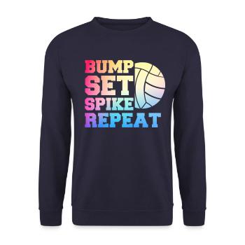 Joueur de volley-ball Volley-ball de plage Joueur de volley-ball S - Sweat-shirt Unisexe - marine - Devant - Alina (178cm) & Michal (187cm)