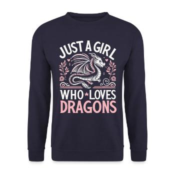 Dragon Mystique Dragon Fantaisie - Sweat-shirt Unisexe - marine - Devant - Alina (178cm) & Michal (187cm)