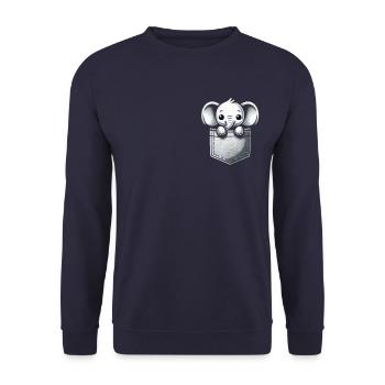 Elefant Tier Elefanten Zoo - Unisex Pullover - Navy - Vorne - Alina (178cm) & Michal (187cm)