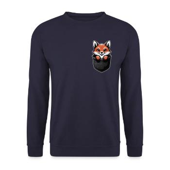 Fuchs Füchse Tier - Unisex Pullover - Navy - Vorne - Alina (178cm) & Michal (187cm)