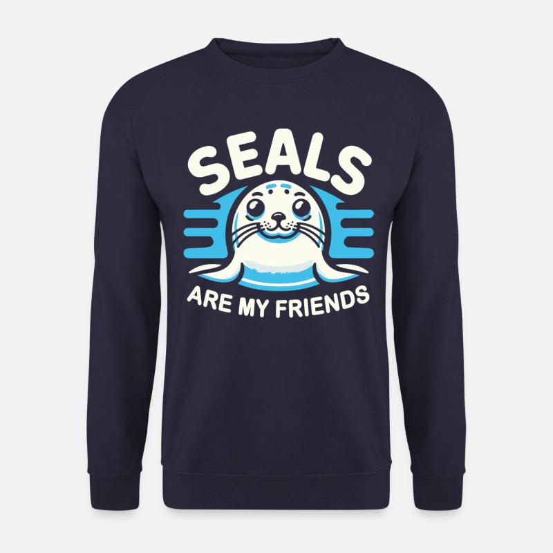 Robbe Robben Tier Seelöwe - Unisex Pullover - Navy