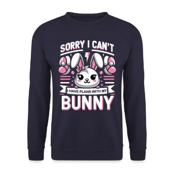 Lapin, Lapin, Animal, Animal De Compagnie, Lapins - Sweat-shirt Unisexe - marine - Devant - Alina (178cm) & Michal (187cm)