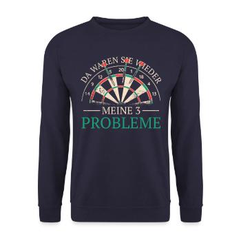 Dart Darts Dartspieler Dartsport - Unisex Pullover - Navy - Vorne - Alina (178cm) & Michal (187cm)