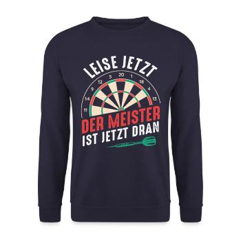 Dart Darts Dartspieler Dartsport - Unisex Pullover - Navy - Vorne - Alina (178cm) & Michal (187cm)
