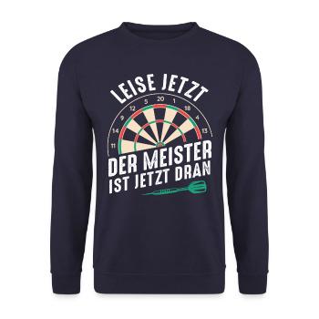 Dart Darts Dartspieler Dartsport - Unisex Pullover - Navy - Vorne - Alina (178cm) & Michal (187cm)
