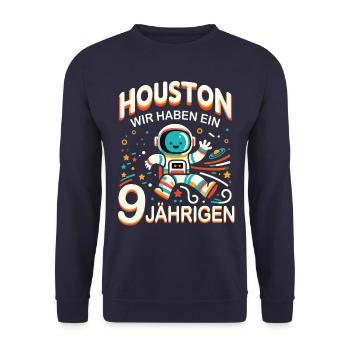 Cadeau d’anniversaire 9 ans Anniversaire garçon - Sweat-shirt Unisexe - marine - Devant - Alina (178cm) & Michal (187cm)