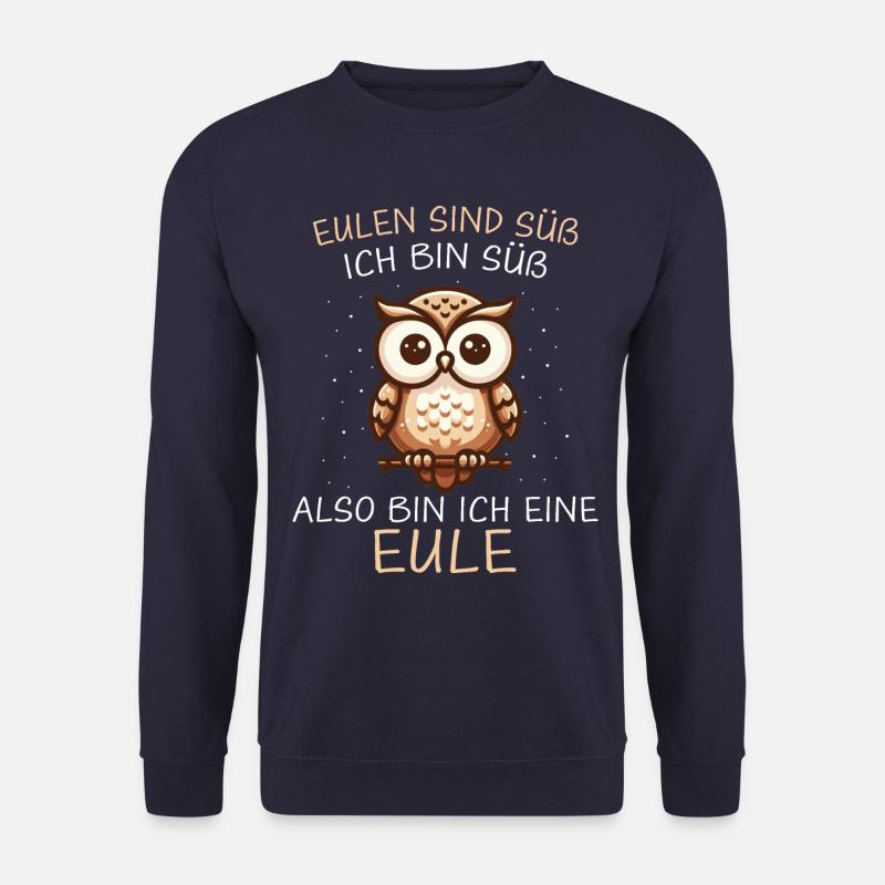 Nachteule Eule Eulen Vogel - Unisex Pullover - Navy