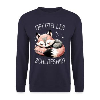 Fuchs Füchse Wildtier Waldtier Rotfuchs - Unisex Pullover - Navy - Vorne - Alina (178cm) & Michal (187cm)
