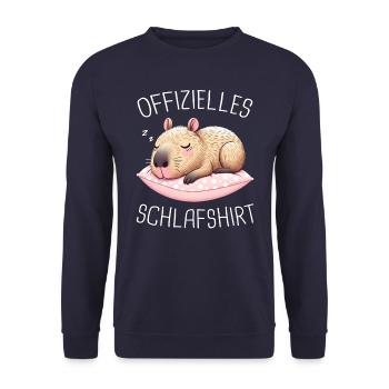 Capybara Wasserschwein Capybaras - Unisex Pullover - Navy - Vorne - Alina (178cm) & Michal (187cm)