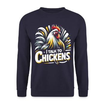 Huhn Hühner Bauernhof Tier Hahn Landwirt Bauer - Unisex Pullover - Navy - Vorne - Alina (178cm) & Michal (187cm)