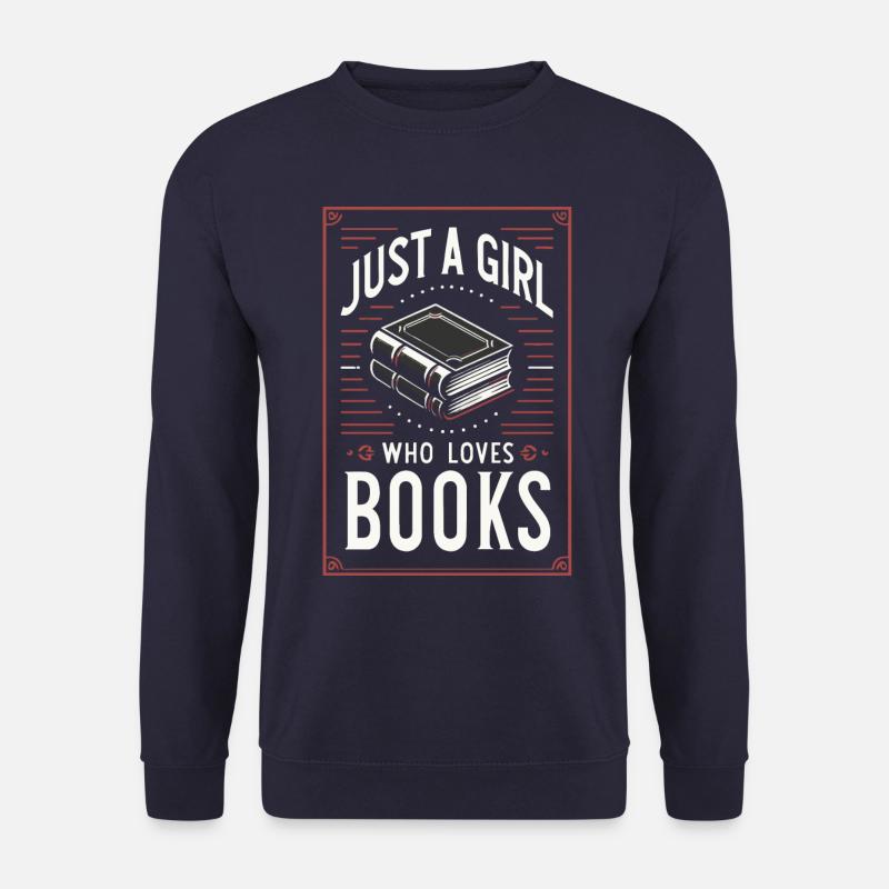 Bücher Buch lesen Bücherei Bibliothek Bücherwurm - Unisex Pullover - Navy