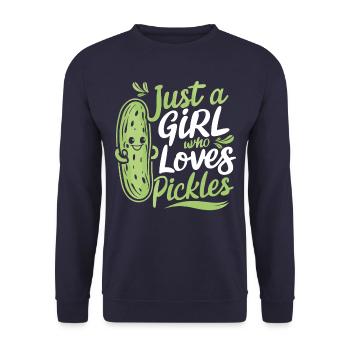 Cucumber, Pickle, Pickle, Food Dill - Unisex Sweatshirt - navy - Front - Alina (178cm) & Michal (187cm)