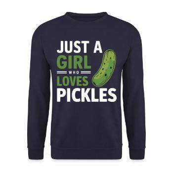 Cucumber, Pickle, Pickle, Food Dill - Unisex Sweatshirt - navy - Front - Alina (178cm) & Michal (187cm)