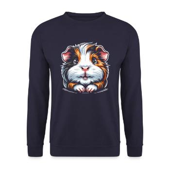 Meerschweinchen - Unisex Pullover - Navy - Vorne - Alina (178cm) & Michal (187cm)
