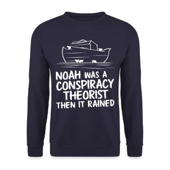 Conspiracy theorist conspiracy theory - Unisex Sweatshirt - navy - Front - Alina (178cm) & Michal (187cm)