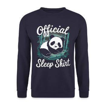 Pandabär Panda Tier Pandas - Unisex Pullover - Navy - Vorne - Alina (178cm) & Michal (187cm)