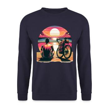 Sunset Bike Tour - Unisex Sweatshirt - navy - Front - Alina (178cm) & Michal (187cm)