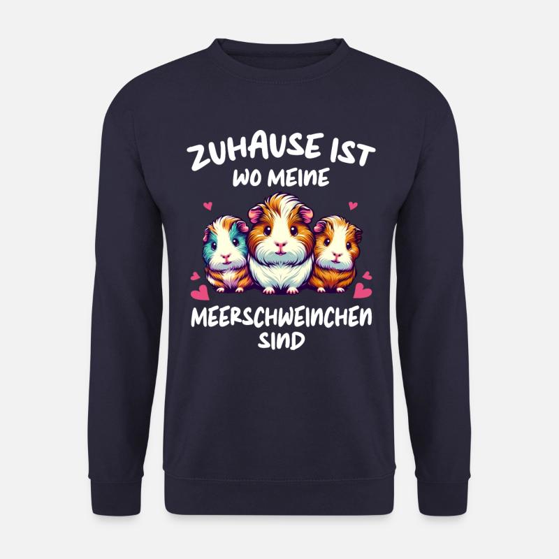 Meerschweinchen Kurzhaar Langhaar Crested Hunde - Unisex Pullover - Navy
