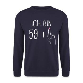 Birthday gift 60 years birthday boy - Unisex Sweatshirt - navy - Front - Alina (178cm) & Michal (187cm)