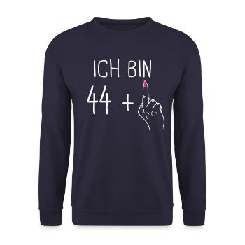 Birthday gift 45 years birthday boy or girl - Unisex Sweatshirt - navy - Front - Alina (178cm) & Michal (187cm)