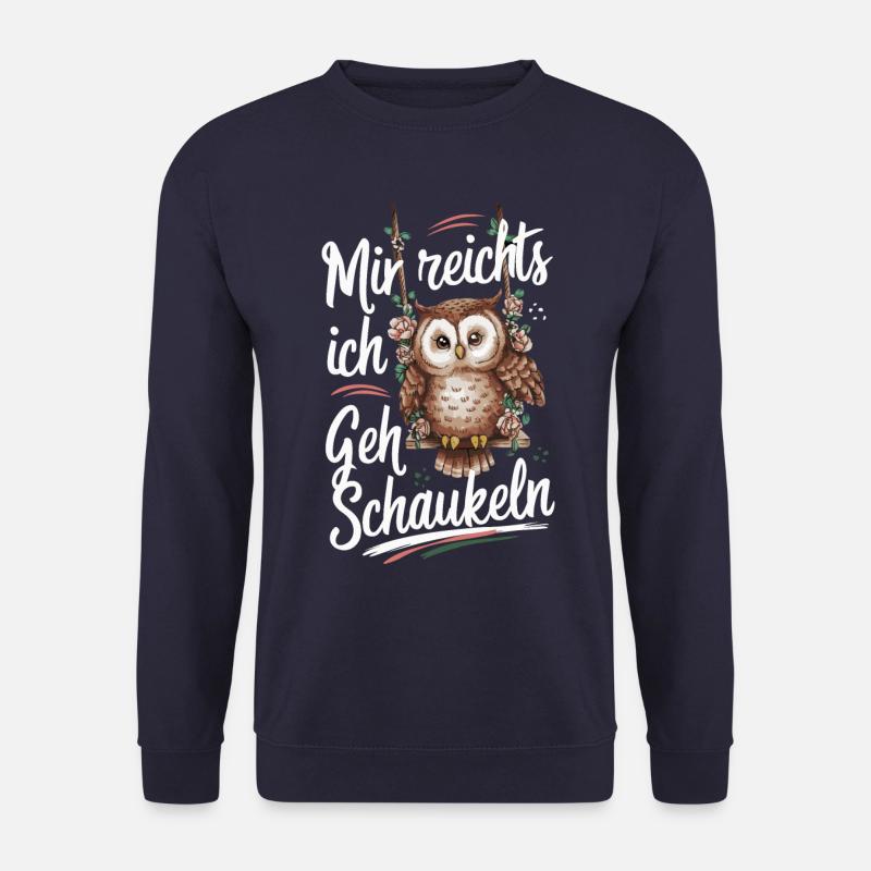 Nachteule Eule Eulen Vogel - Unisex Pullover - Navy