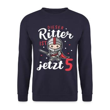 Birthday Gift 5 Years Birthday Boy - Unisex Sweatshirt - navy - Front - Alina (178cm) & Michal (187cm)