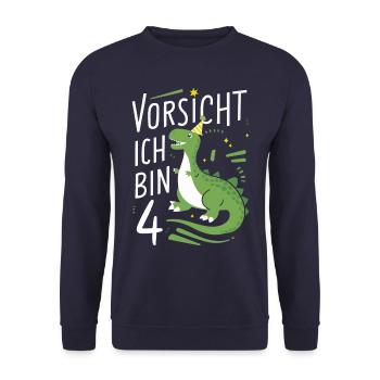 Birthday Gift 4 Years Birthday Boy - Unisex Sweatshirt - navy - Front - Alina (178cm) & Michal (187cm)