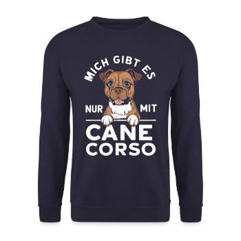 Chiens Cane Corso Italiano Chien - Sweat-shirt Unisexe - marine - Devant - Alina (178cm) & Michal (187cm)