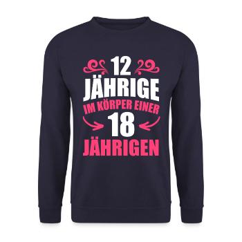 Birthday Gift 18 Years Birthday Boy - Unisex Sweatshirt - navy - Front - Alina (178cm) & Michal (187cm)