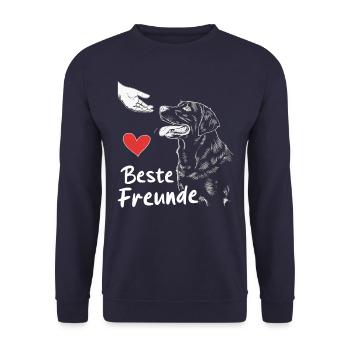 Labrador Hund Hunde - Unisex Pullover - Navy - Vorne - Alina (178cm) & Michal (187cm)