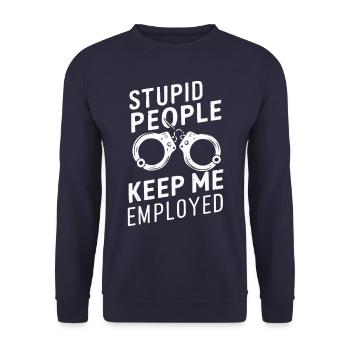 Correctional officer Guard Correctional officer - Unisex Sweatshirt - navy - Front - Alina (178cm) & Michal (187cm)