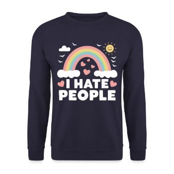 Drôle, sarcasme, humour sarcastique, ironie - Sweat-shirt Unisexe - marine - Devant - Alina (178cm) & Michal (187cm)