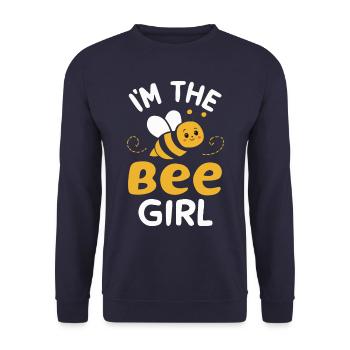 Honigbiene Imker Bienen Biene - Unisex Pullover - Navy - Vorne - Alina (178cm) & Michal (187cm)