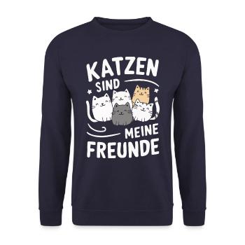 Chat Chaton Mâle Animal Chats - Sweat-shirt Unisexe - marine - Devant - Alina (178cm) & Michal (187cm)