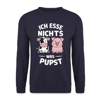 Végétarien Végétalien Bien-être animal Droits des animaux Veggie - Sweat-shirt Unisexe - marine - Devant - Alina (178cm) & Michal (187cm)